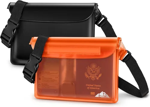 Miniatura 9 de HEETA Paquete de 2 bolsas impermeables, sensibles a la pantalla táctil, bolsa seca impermeable con correa ajustable para la cintura, mantiene tu
