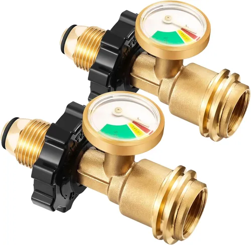 Miniatura 7 de POL - Adaptador de tanque de propano, calibre de tanque de propano antiguo a nuevo tipo de conexión, medidor de gas propano para tanque de propano