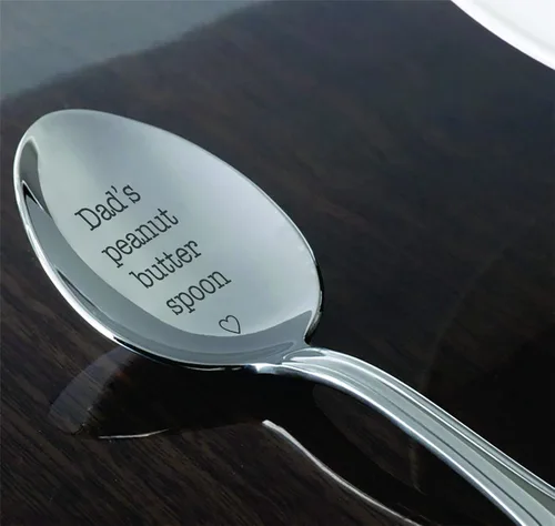 Miniatura 4 de Dad's - Cuchara de mantequilla de maní, agitador de mantequilla de maní natural, cuchara grabada para papá, tamaño 7 pulgadas