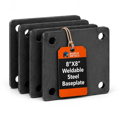 Miniatura 5 de Placa base de metal cuadrada soldable de 8 x 8 pulgadas, placa de acero A36, base de placa de acero de alta calidad para soporte de estructura, 2