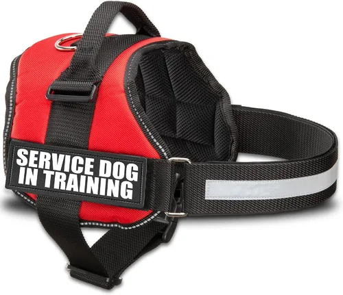 Miniatura 10 de Industrial Puppy Arnés de chaleco de entrenamiento para perro de servicio, chaleco duradero y ajustable con correas reflectantes, parches