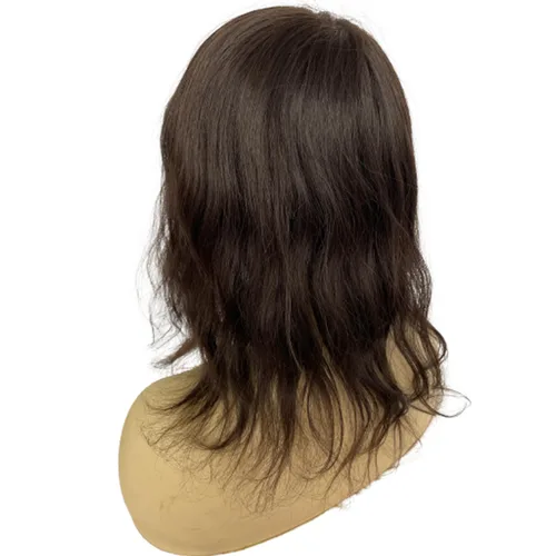 Miniatura 4 de Voloria Toppers de cabello humano real de 12 pulgadas para mujer, densidad media, base de poliuretano completa, extensiones de cabello