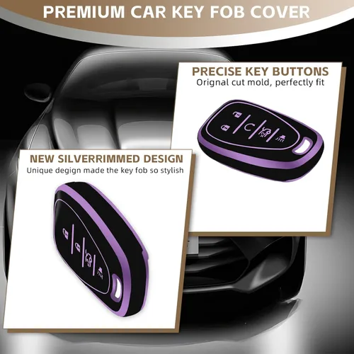 Miniatura 3 de Funda para llavero Chevy con llavero, funda para llavero compatible con Chevrolet Chevy Blazer Traverse Malibu Cruze Trax Equinox Trailblazer Bolt