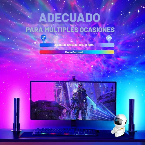 Miniatura 4 de Proyector de Estrellas de Astronauta, Luz de Galaxia Proyector de Estrellas para Niños, 8 Modos Control Remoto y Luces LED Ajustables de 270°