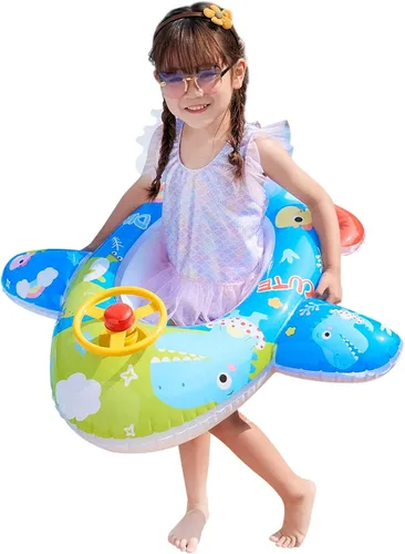 Miniatura 4 de Lindo flotador inflable de piscina para niños, flotador de verano de PVC, cama de aire, lago, barco, flotadores de natación con 2 asas, balsa