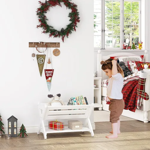 Miniatura 6 de UTEX Estantería para niños con caja, estantería para niños, organizador de almacenamiento de libros, estante pequeño para habitaciones de niños