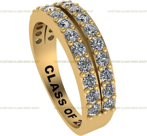 Miniatura 3 de Custom High School and College Class Ring Sterling Silver / 10K/ 14K Gold - GRA Certified Moissanites/Lab Grown Diamonds Ring Graduation Gifts for