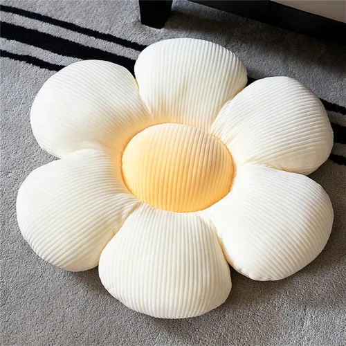 Miniatura 2 de ELONEL Almohada con forma de flores, asiento de oficina, cojín de automóvil, color crema (21.6 pulgadas)