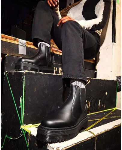 Miniatura 2 de Dr. Martens Botas Chelsea V 2976 Quad Mono para mujer, Felix Rub Off, negro, 10 mujer9 hombre