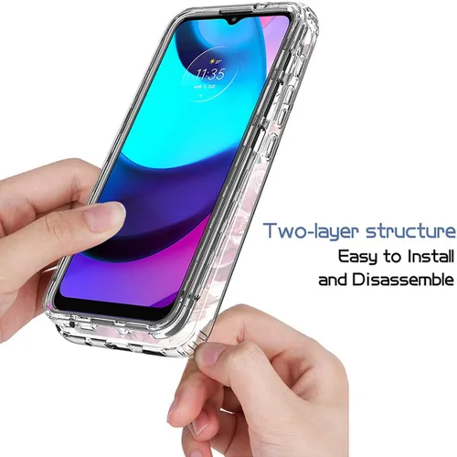 Miniatura 4 de Funda para Moto E20/Moto E30/Moto E40, XT2155 XT2158 con protector de pantalla de vidrio templado, funda protectora de cuerpo completo