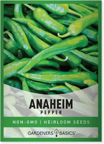 Gardeners Basics, Anaheim Semillas de pimiento para plantar pimientos tradicionales sin OMG Anaheim semillas de plantas para verduras de jardín