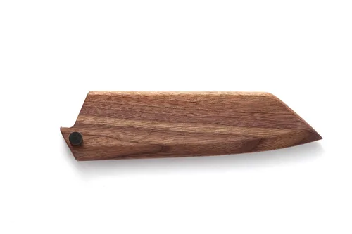 Miniatura 2 de Funda magnética hecha a mano para cuchillos de chef Kiritsuke de madera de nogal negro natural, funda protectora de madera