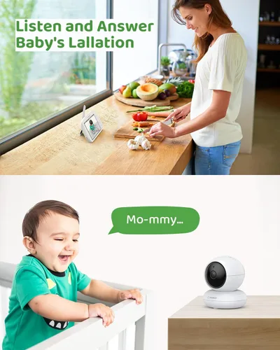 Miniatura 8 de SANNCE Monitor de bebé WiFi con cámara interior 1080P HD Seguridad para el hogar Pantalla de 5.5 pulgadas Inalámbrico 2.4GHz 5000mAh Batería