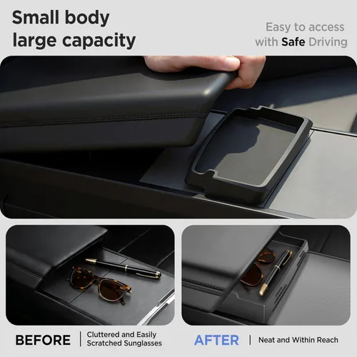 Miniatura 6 de Bandeja Organizadora de Consola Central para Tesla Model Y Accesorios Juniper 2025 2026/Para Tesla Model 3 Highland Accesorios 2024 2025 2026