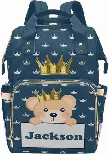 Miniatura 32 de Mochila personalizada para pañales con nombre, mochila grande multifuncional personalizada para pañales de gran capacidad, bolsa de mamá para nueva