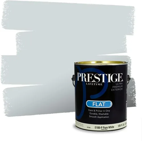 Miniatura 1443 de Pintura Exterior + imprimación PRESTIGE, todo-en-uno, 1 galón, acabado mate, color comparable al Valspar* Royal Gray* VS151-Gris real