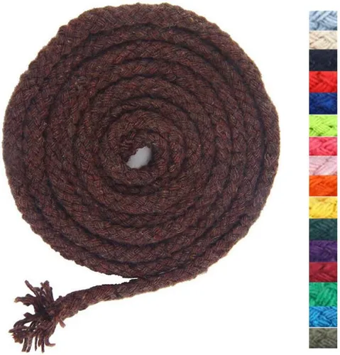 Miniatura 27 de 5 mm * 90 m Cuerda de macramé de algodón natural de 8 hebras para manualidades, hilo para tejer, para colgar en la pared y manualidades DIY (HPK)