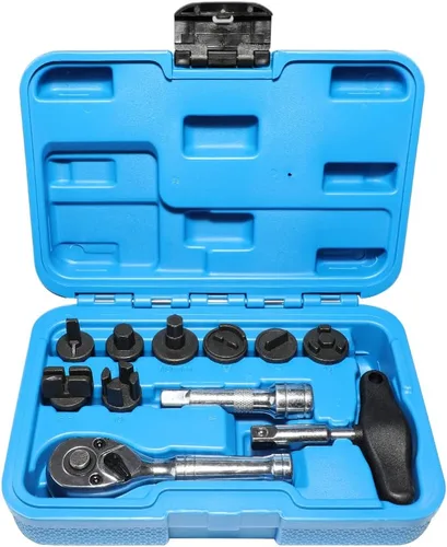 DPTOOL Kit de 11 Piezas para Reemplazo de Tapón de Drenaje de Aceite Compatible con GM VW Ford Mercedes Audi BMW Chrysler Lincoln Volvo Mazda con
