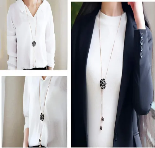 Miniatura 6 de Cathercing - Collar de cadena ajustable, larga y elegante con dije de diamantes de imitación, joyería única para mujeres y niñas