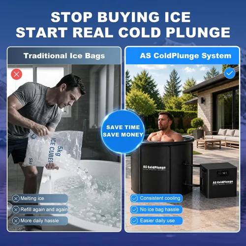 Miniatura 3 de AS ColdPlunge Enfriador de baño de hielo y kit de bañera de inmersión fría, enfriador de inmersión en frío de 1/3 HP con bomba y filtro integrados
