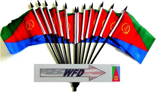 Miniatura 98 de World Flags Direct Banderas en miniatura de poliéster de Afganistán, paquete de 12, decoración de mesa de fiesta, desfiles, 4 x 6 pulgadas, verde