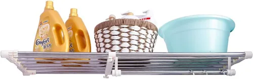 Hershii Estante de tensión para armario, barra telescópica extensible, resistente, riel para colgar ropa, ajustable, organizador de almacenamiento,
