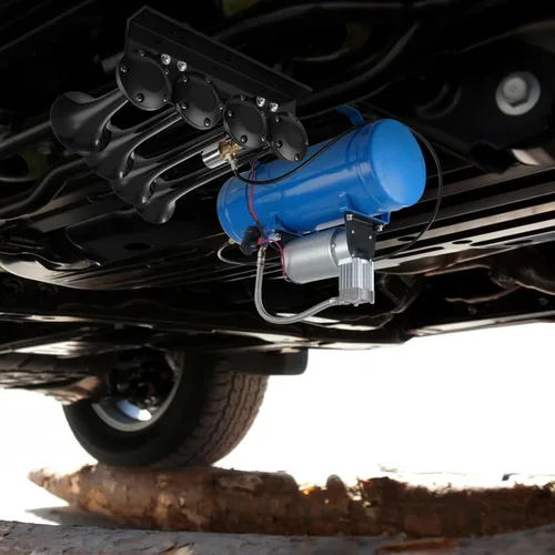 Miniatura 8 de VEVOR Kit de 4 Bocinas de Aire de Trompeta, 150dB Bocinas de Tren para Camionetas Pickup, Compresor de Aire de 12V 120 psi Tanque de 1.6 Gal/6 L