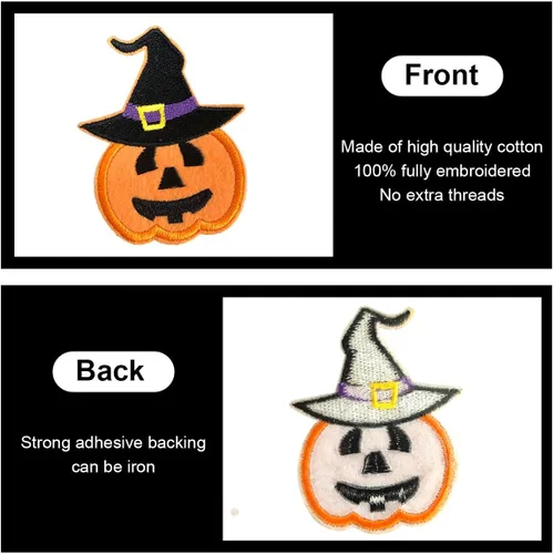 Miniatura 3 de 12 Piezas de parches para planchar de Halloween, parches bordados para coser o planchar para sombreros, ropa, jeans, pantalones, chaquetas, mochilas