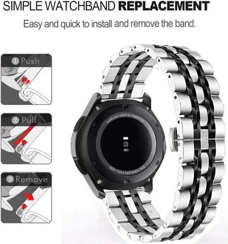 Miniatura 5 de Correa compatible con Galaxy Watch de 1.812 pulgadas / Galaxy 3 de 1.772 pulgadas, 0.872 pulgadas, correa de repuesto de metal de acero inoxidable