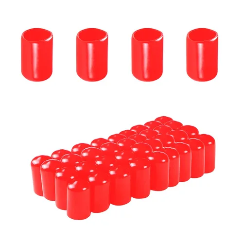 Miniatura 12 de Cubierta de tapa de extremo redondo de goma 0.08 pulgadas (0.079 in), protectores de rosca de tornillo de PVC flexible de tubería de tubería