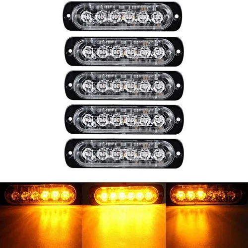 Miniatura 6 de CORP Set ámbar de 30 pulgadas 56 LED techo superior y 8 x 6 LED ultra delgado emergencia advertencia peligro advertencia barra de luz estroboscópica