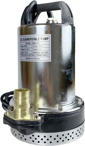 Bomba sumergible pequeña ajustable DC 12V 24V Bomba de agua de tornillo 180W 220W Bomba sumergible Elevación 13.1-32.8 ft 26.2 ft/h cabeza Batería