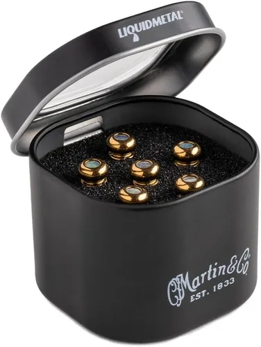Miniatura 5 de Martin Guitar LUXE by Martin - Pasadores de puente para guitarra acústica, juego de pasadores de puente para guitarra acústica, negro brillante