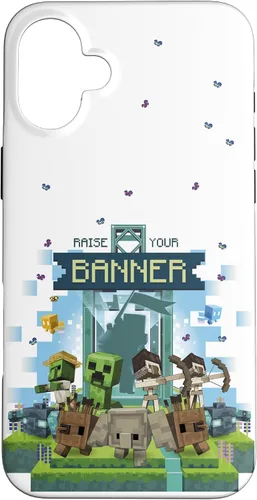 Miniatura 23 de Minecraft Legends Raise Your Banner Mobs Group Shot - Carcasa para iPhone 17
