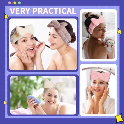 Miniatura 7 de WSYUB - Diademas de spa, diademas de maquillaje, diadema con moño para lavarse la cara, diademas para el cuidado de la piel para mujeres, diademas