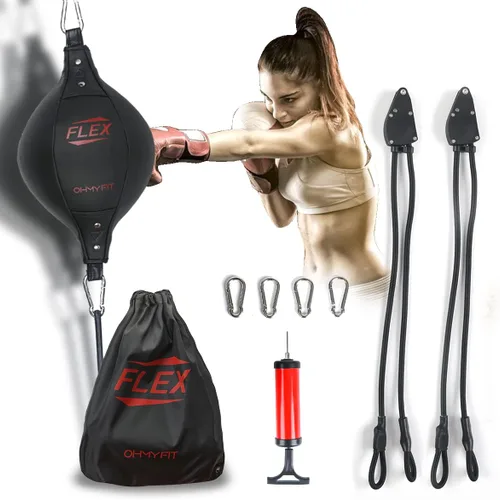 Miniatura 5 de Saco de Boxeo Flex de Doble Extremo - Cuerdas Bungee con Sistema Ajustable Flex Especial - Saco de Velocidad de Vejiga Resistente - Equipo