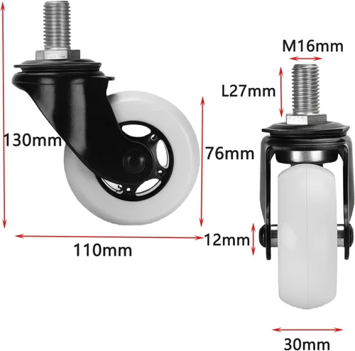 Miniatura 2 de Rueda giratoria completa de repuesto confiable para Razor Crazy Cart – 2.992 in x 1.181 in, ajuste perfecto, fácil instalación, compatible con Crazy