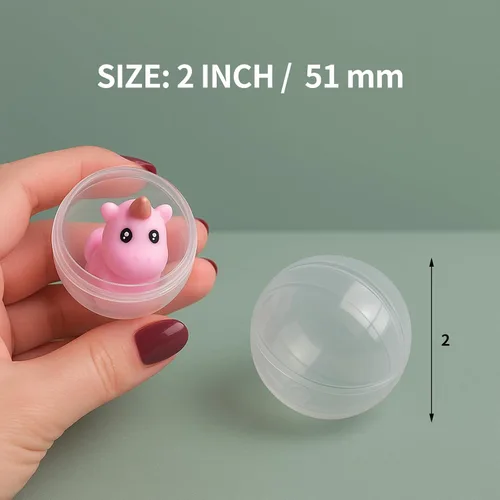 Miniatura 5 de 50 unidades de máquinas expendedoras de 2 pulgadas, cápsulas de máquina de chicle, cápsulas de plástico transparente, cápsulas rellenables