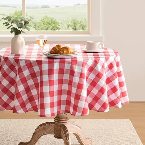 Miniatura 13 de Mantel a cuadros rectangular de gingham, impermeable, sin arrugas, manteles de búfalo a cuadros para mesa, lavables para comedor, fiestas y picnic
