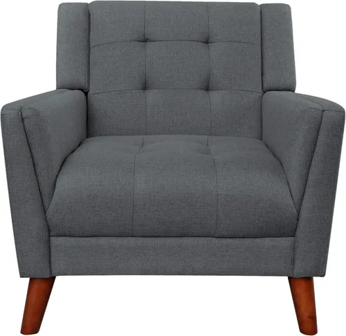 Miniatura 5 de Christopher Knight Home Alisa Mid Century - Sillón de tela moderna de mediados de siglo, color azul, nogal y silla Evelyn de tela moderna
