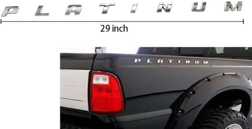 Miniatura 4 de Placa de identificación lateral 3D de emblema de platino para F150 F250 F350 de tamaño OEM (negro)