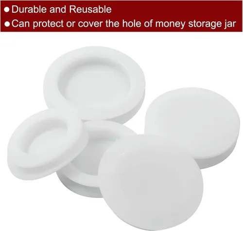 Miniatura 3 de 20 tapones de goma para caja de ahorro de 5 tamaños, tapones redondos para caja de ahorro de dinero (negro, 4 unidades, cada tamaño)
