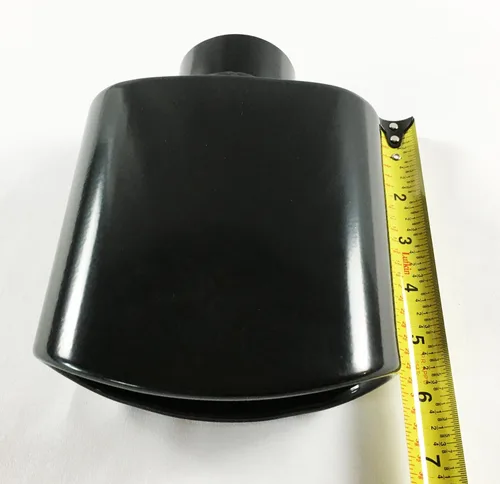 Miniatura 5 de Punta de escape de 2,25 pulgadas Inlet 5,50 x 3,00 pulgadas de alto y 7,00 pulgadas LG doble pared – punta de escape ovalada con resorte de acero