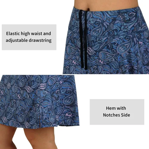 Miniatura 76 de ANIVIVO Faldas pantalón para mujer de 20 pulgadas de longitud a la rodilla, faldas deportivas de pickleball para tenis, golf y pickleball