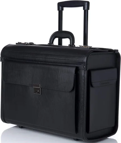 Maletín con ruedas Alpine Swiss para ordenador portátil de 17 pulgadas, portafolio para abogado de tamaño legal, Negro talla única