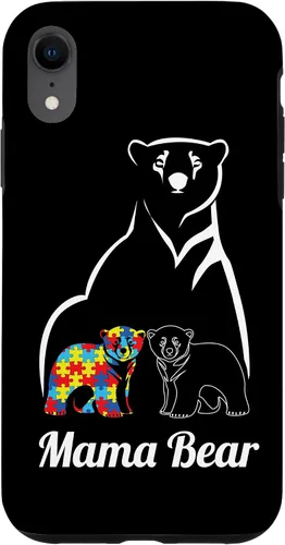 Miniatura 24 de Funda para iPhone 14 Pro Max para concientización sobre el autismo, mamá oso, mamá y niño