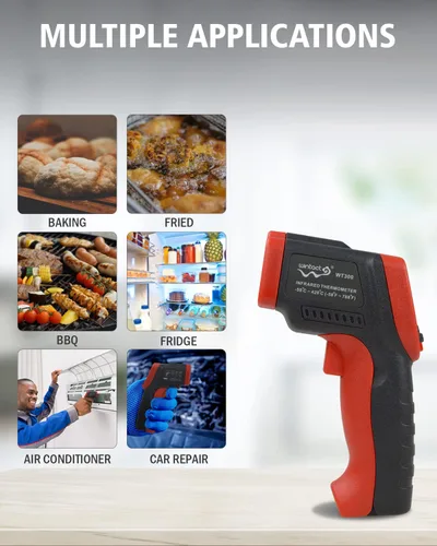Miniatura 6 de Wintact Pistola de temperatura con termómetro infrarrojo, superficie digital sin contacto, pistola de temperatura de calor láser para cocina