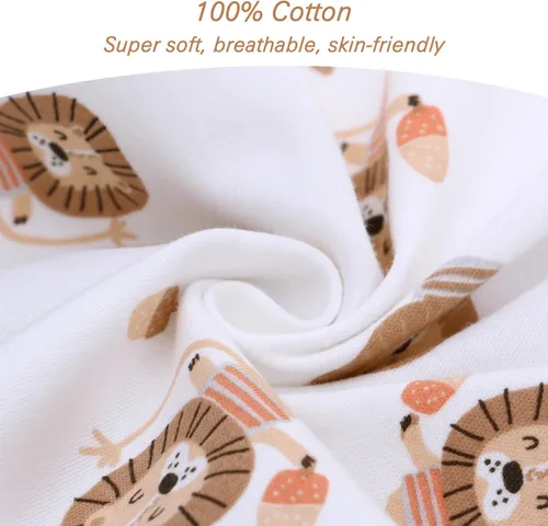 Miniatura 3 de Miracle Baby Saco de dormir con pies - 0.5 TOG 100% algodón transpirable, diseño sin mangas, saco de dormir para bebé León