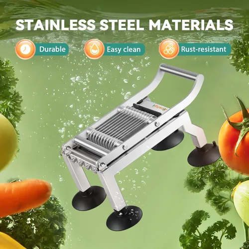 Miniatura 3 de Newhai Cortador de tomate comercial de 0.4 pulgadas/0.394 in de grosor, manual de tomate, pepino, cebolla, jamón, huevo, cortador de huevos