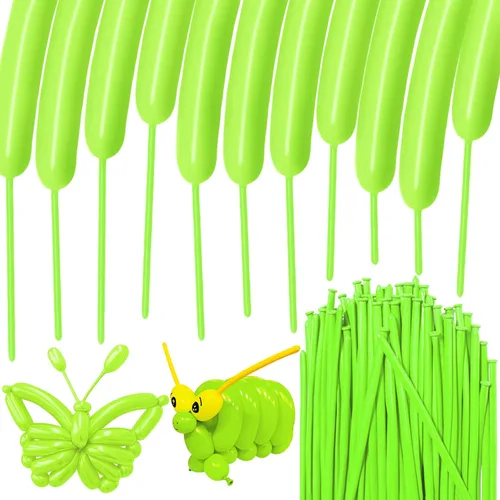 Miniatura 15 de 100Pcs Globos Negros 260, Globos Largos para Atar Arco de Globos, Globos Largos y Finos para Torcer Globos de Animales, Globos para Cumpleaños